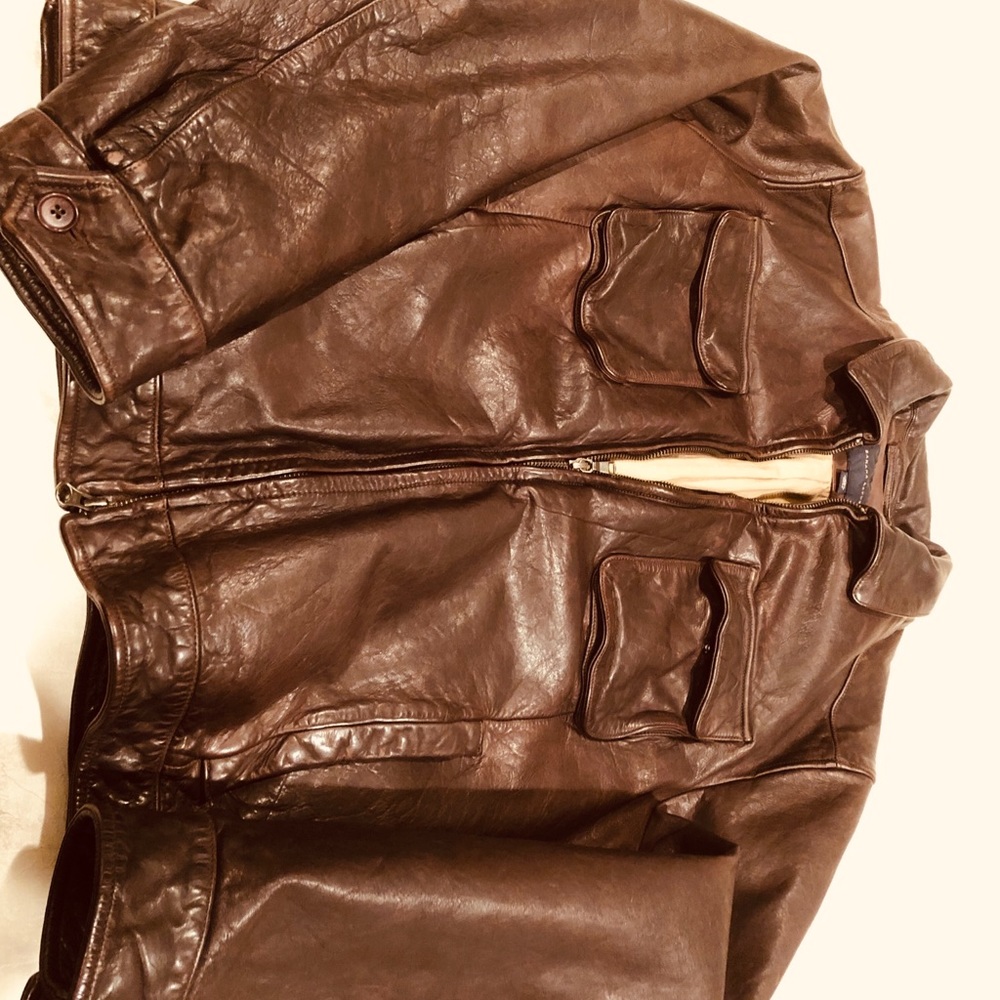 Brown leather jacket